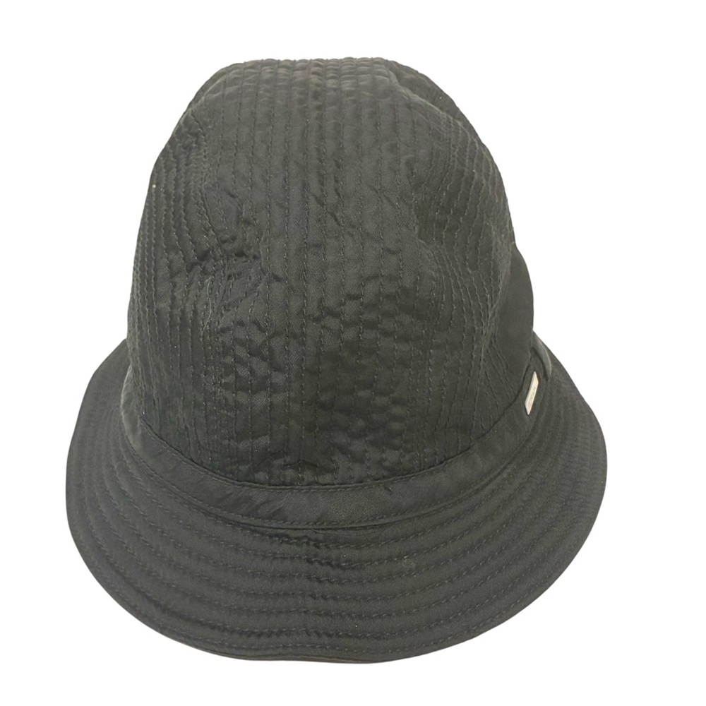 Prada Size Medium Black Quilted Bucket Brimmed Hat Nylon